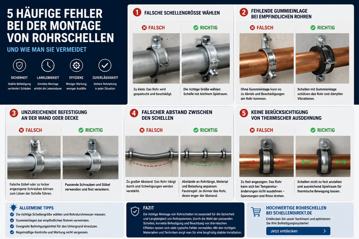 ✅ Rohrschellen richtig montieren – Häufige Fehler