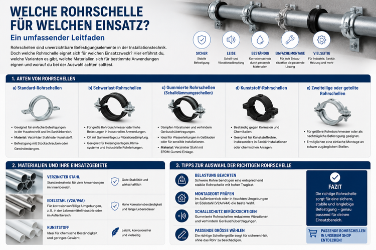 ✅ Welche Rohrschelle für welchen Einsatz?