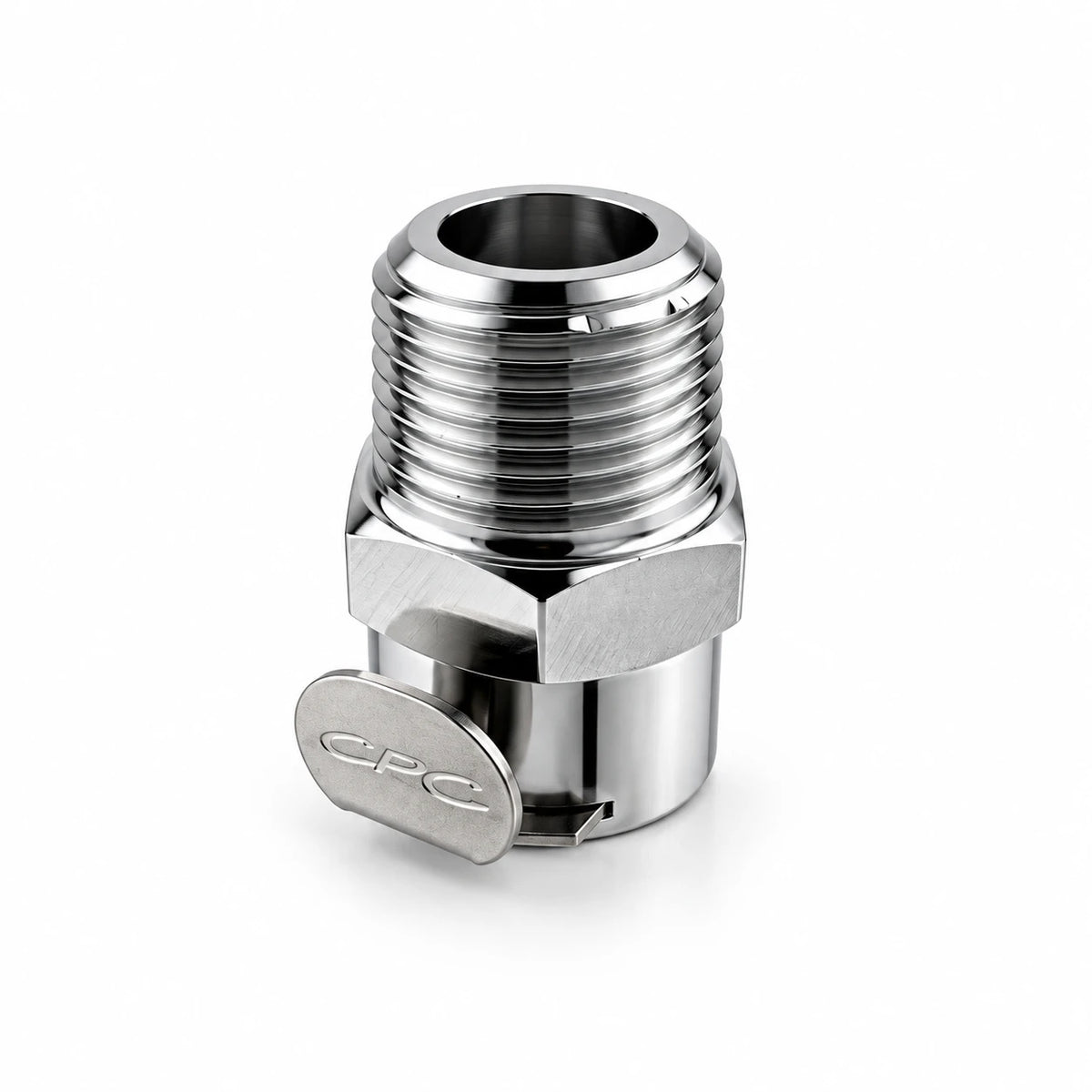 CPC LCD10006V tankseitige Benzin-Schnellkupplung aus verchromtem Messing mit 3/8″ NPT-Außengewinde und Entriegelung