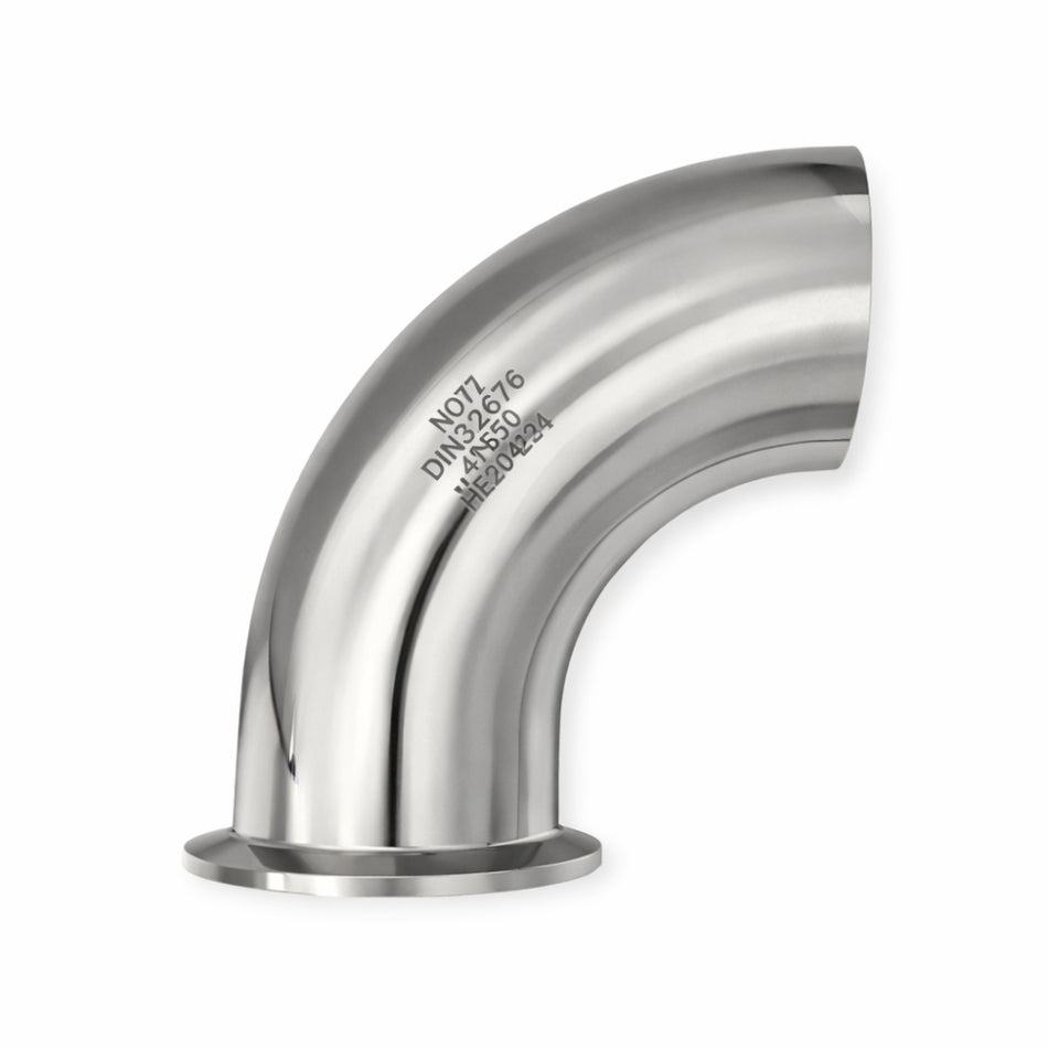 Clampbogen 90° – Clamp DIN 32676 auf Anschweißende (BW) – Edelstahl 1.4404