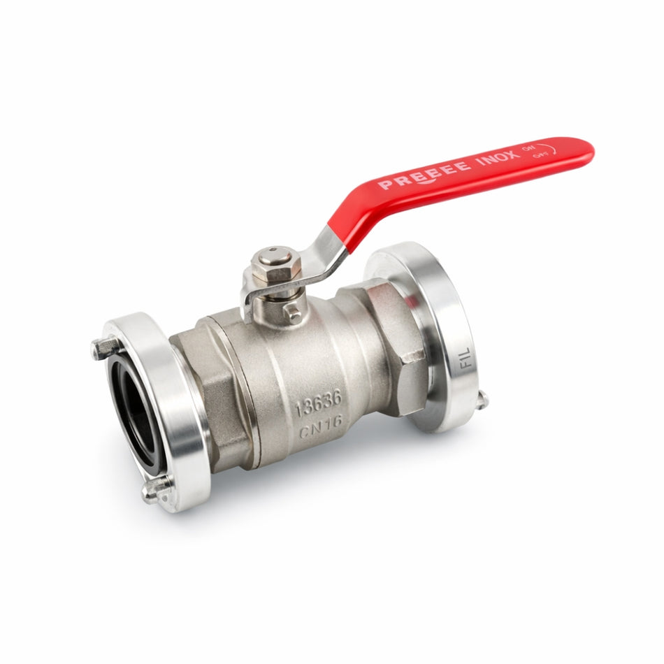 Kugelhahn 2x IG vormontiert mit Storz-Kupplungen 2" 3" 4"