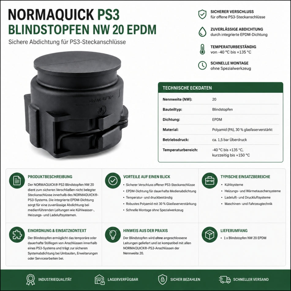 NORMAQUICK PS3 NW 20 EPDM Blindstopfen