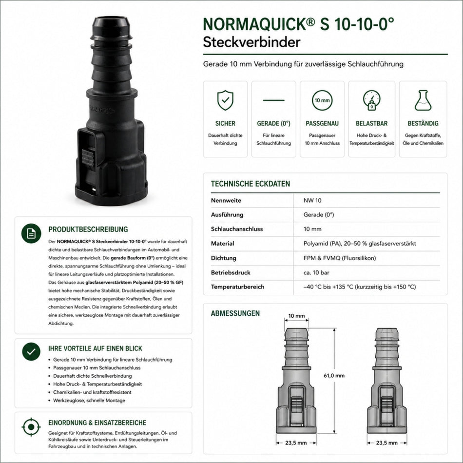 NORMAQUICK S 10-10-0° Steckverbinder