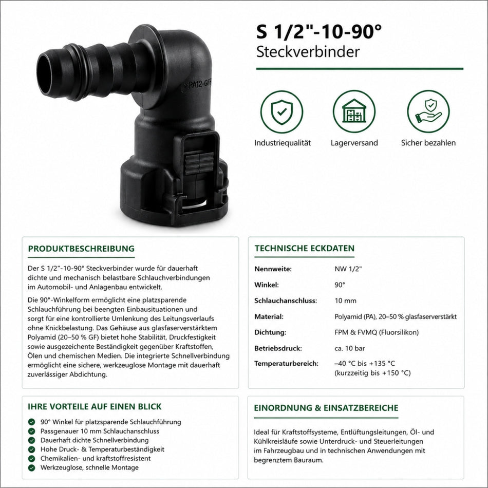 NORMAQUICK S 1/2-10-90° Steckverbinder