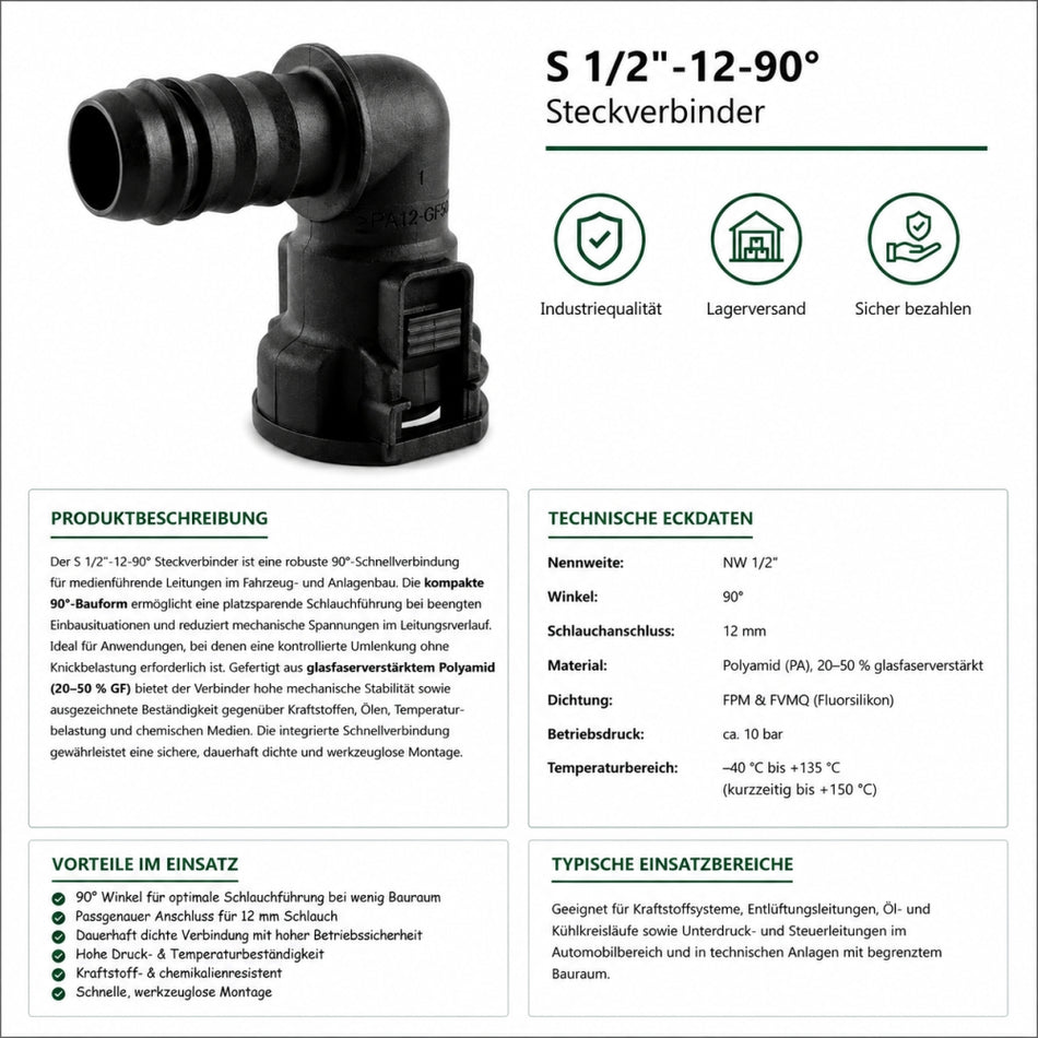 NORMAQUICK S 1/2"-12-90° Steckverbinder