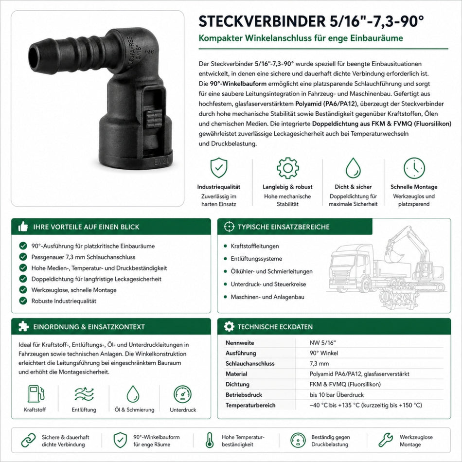 NORMAQUICK S Steckerverbinder 5/16"-7,3-90°
