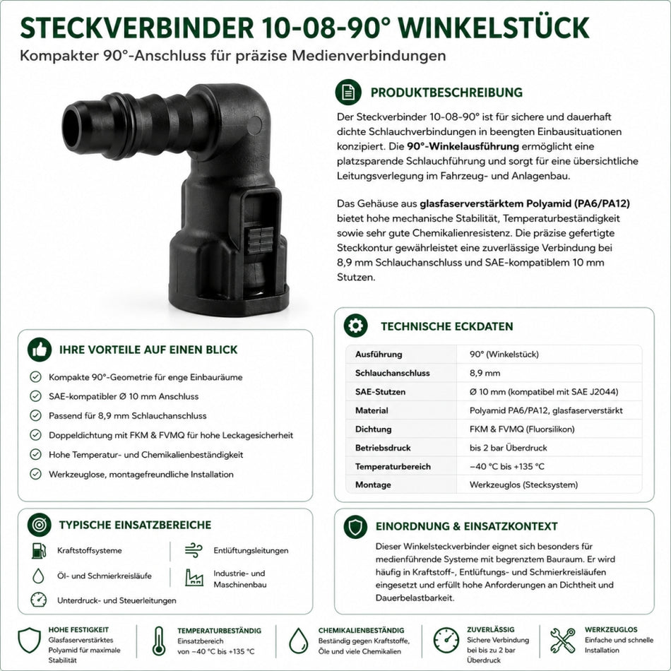 NORMAQUICK S Steckverbinder 10-08-90° Winkelstück