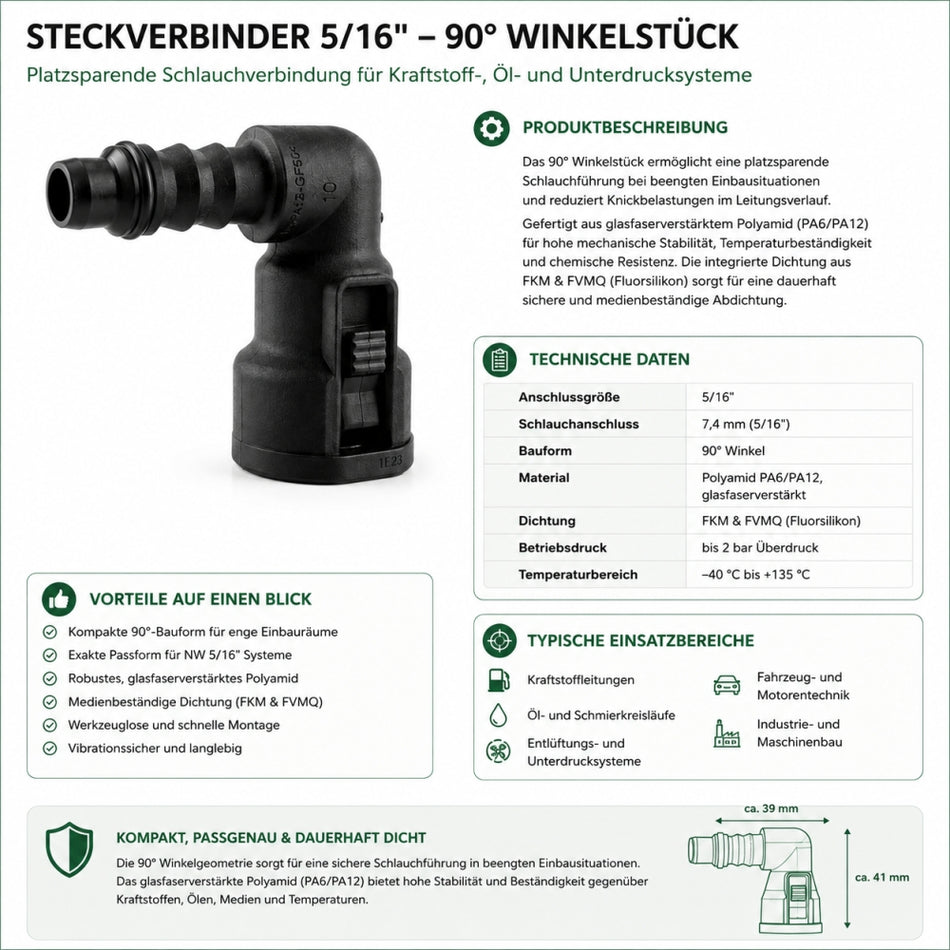NORMAQUICK S Steckverbinder Winkelstück 5/16"-06-90°