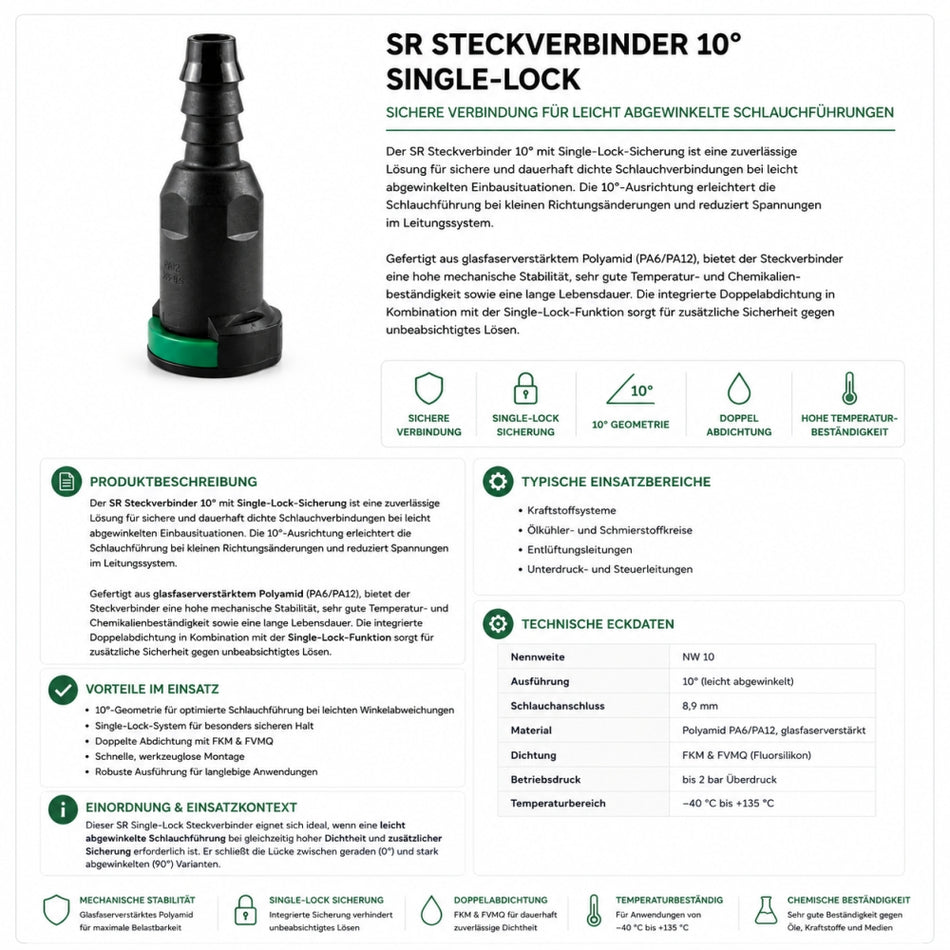 NORMAQUICK SR Steckverbinder 10-0° Single-Lock