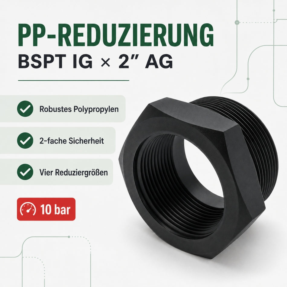 PP-Reduzierung BSPT IG x 2″ AG – 10 bar