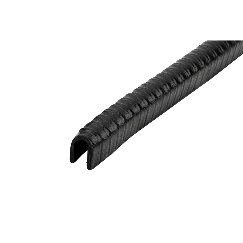 PVC Kantenschutzprofil schwarz mit Stahlklemmband Klemmbereich 6-8mm