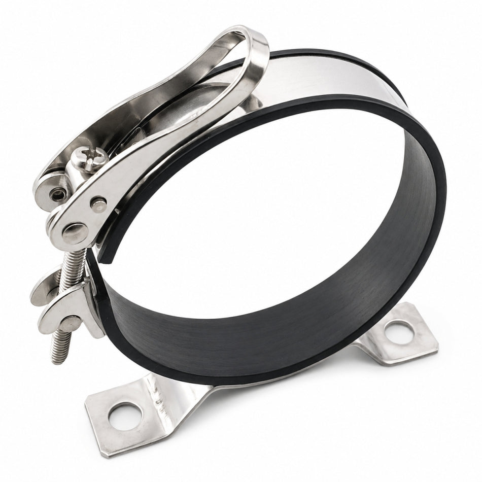 Spannschelle Flaschenspannschelle O2 Schelle Edelstahl mit Konsole