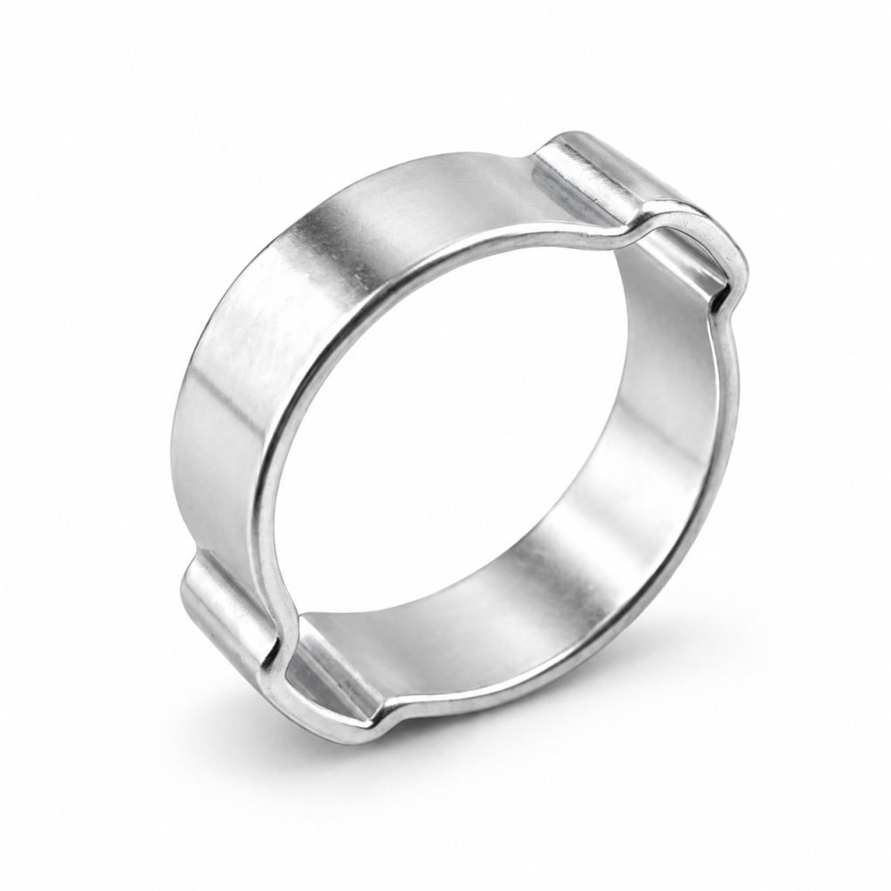Bild 1 von 2-Ohr Klemmen Zweiohrschellen Schlauchklemme Stahl verzinkt  / (Spannbereich) 3,5-4,5 mm