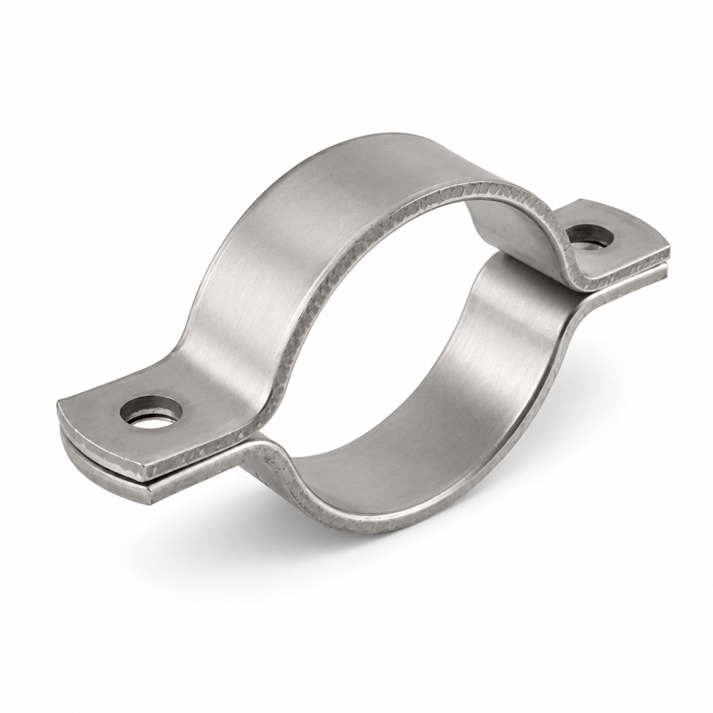 Bild 1 von Rohrschelle V2A Edelstahl zweiteilige Schelle mittelschwer  / (Klemmbereich) 29 - 32 mm