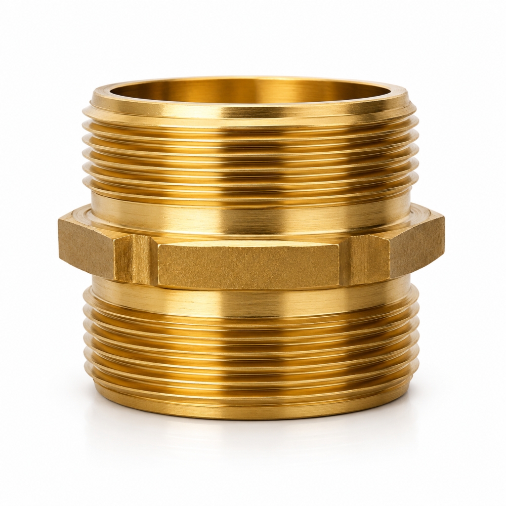 Bild 1 von Doppelnippel BSPP AG/AG flachdichtend aus Messing – ½" bis 4"  / (Größe) 3