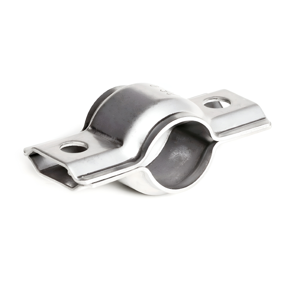 Bild 1 von Zweiteilige Edelstahl Rohrschelle Typ 3540 V2A profiliert  / (Klemmbereich) 100 - 104 mm