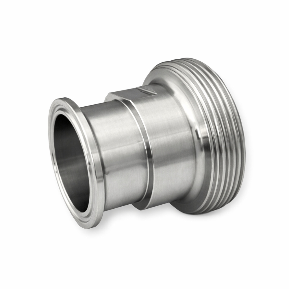 Bild 1 von Übergangsstück Clamp auf SMS 1145 Außengewinde – Edelstahl 1.4404 – DN25  / (Nennweite x Scheibe) DN50 x 64 mm