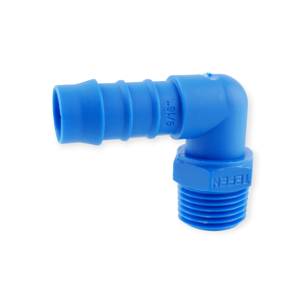 Bild 1 von Einschraubstutzen 90° Winkel blau WES  / (Schlauchanschluss x Gewinde) 12mm x R 1/4