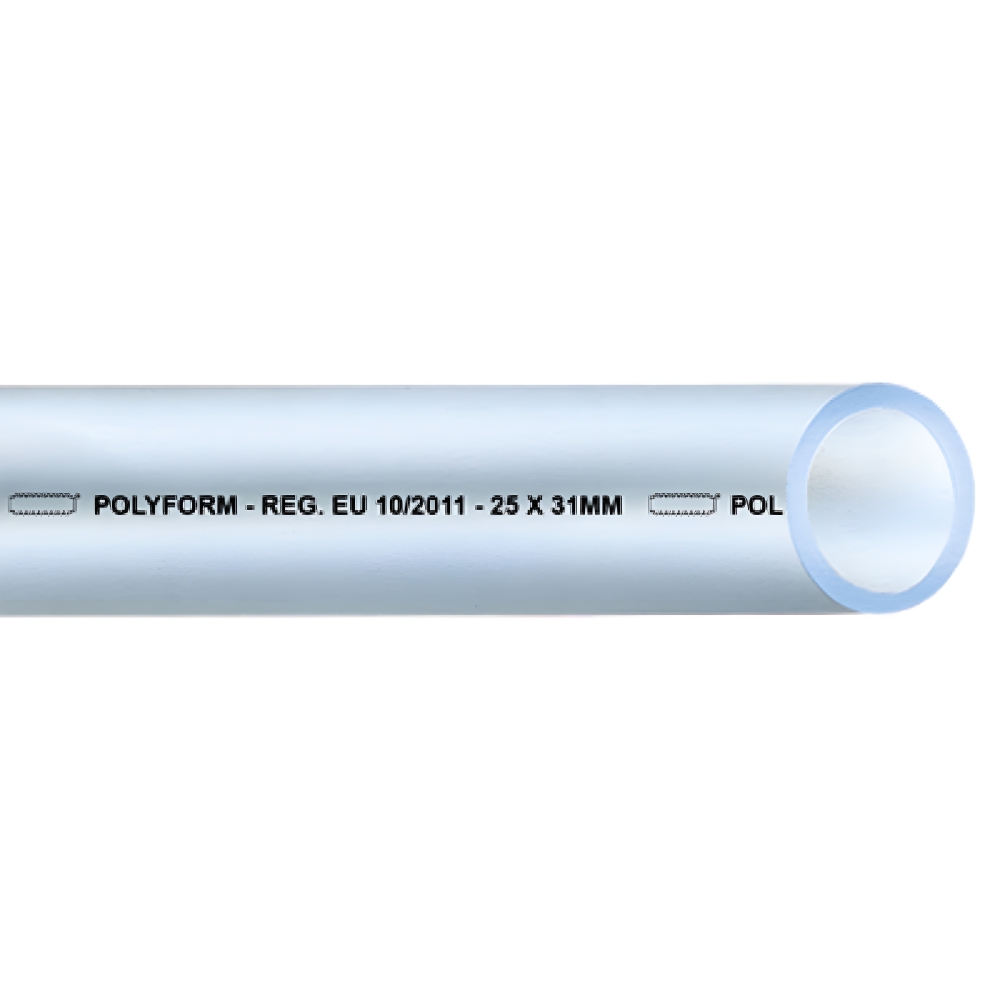Bild 1 von PVC Schlauch lebensmittelbeständiger Wasserschlauch transparent POLYFORM  / (Schlauchgröße: Innen x Aussen) 7x10 mm