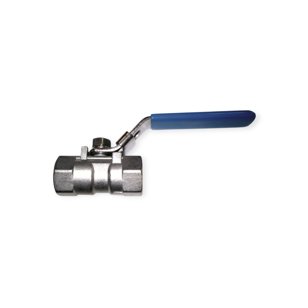 Bild 1 von Kugelhahn IG/IG aus Edelstahl – voller Durchgang, PTFE-Dichtung, arretierbarer Griff  / (Größe) ½