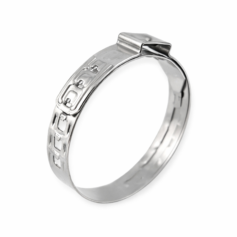 Bild 1 von DualHook Achsmanschetten Schelle aus Edelstahl Ohrklemme 9mm breit  / (Spannbereich) 24,5 mm