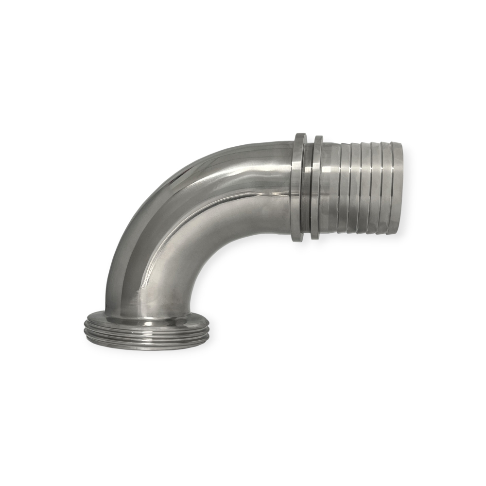 Bild 1 von 90° Außengewindestutzen DIN 11851 mit Rillenstutzen (ohne Dichtung)  / (Größe) DN20 / 19mm