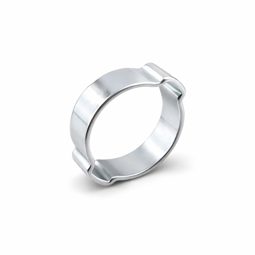 Bild 1 von 2-Ohr Klemmen Zweiohrschellen Schlauchklemme Stahl verzinkt  / (Spannbereich) 16,0-19,0 mm