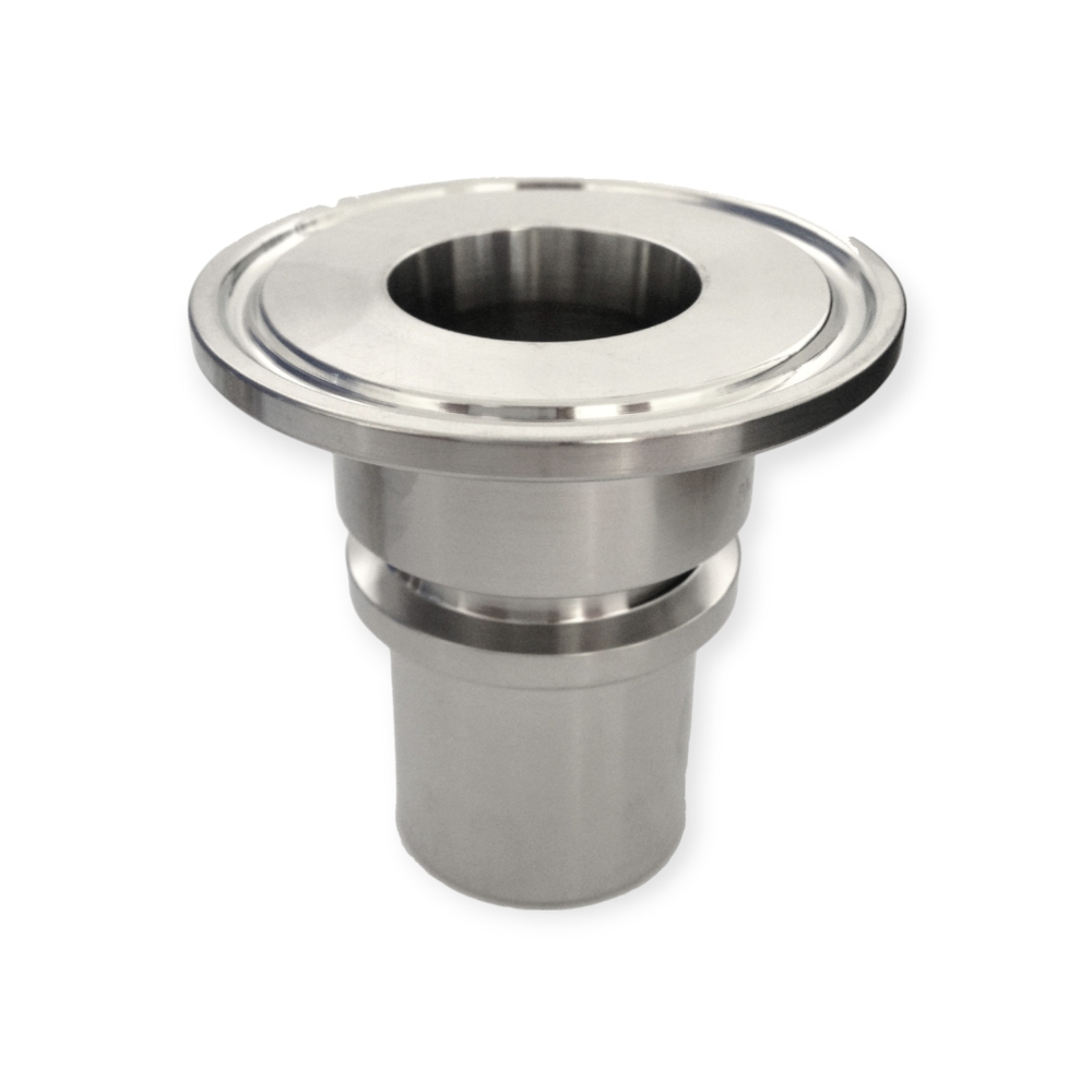 Bild 1 von Clamp-Kupplung Edelstahl DIN32676 mit glattem Stutzen und Sicherungsbund  / (Durchmesser x Stutzen) 50,5 x 32 mm