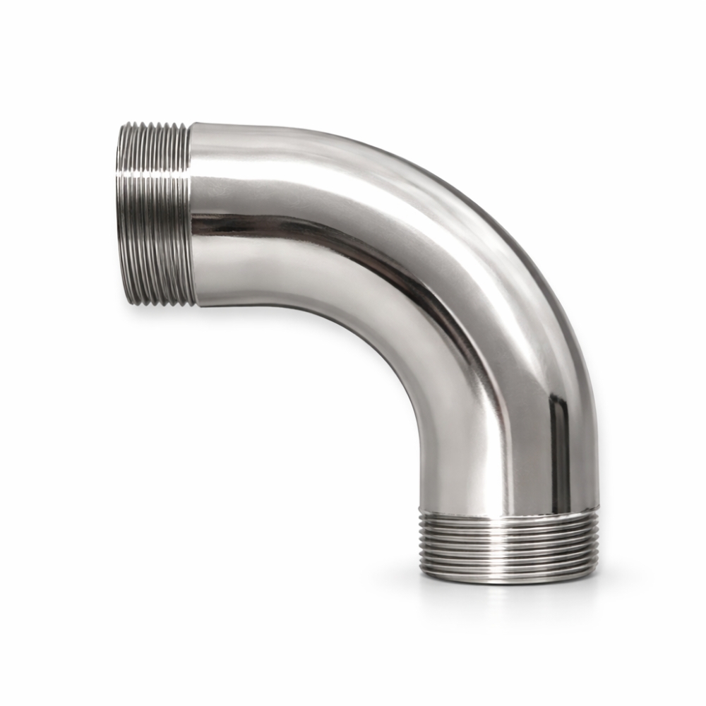 Bild 1 von 90° Edelstahl-Bogen AG/AG BSPP flachdichtend – ¾" bis 4", 16 bar  / (Größe) 3/4