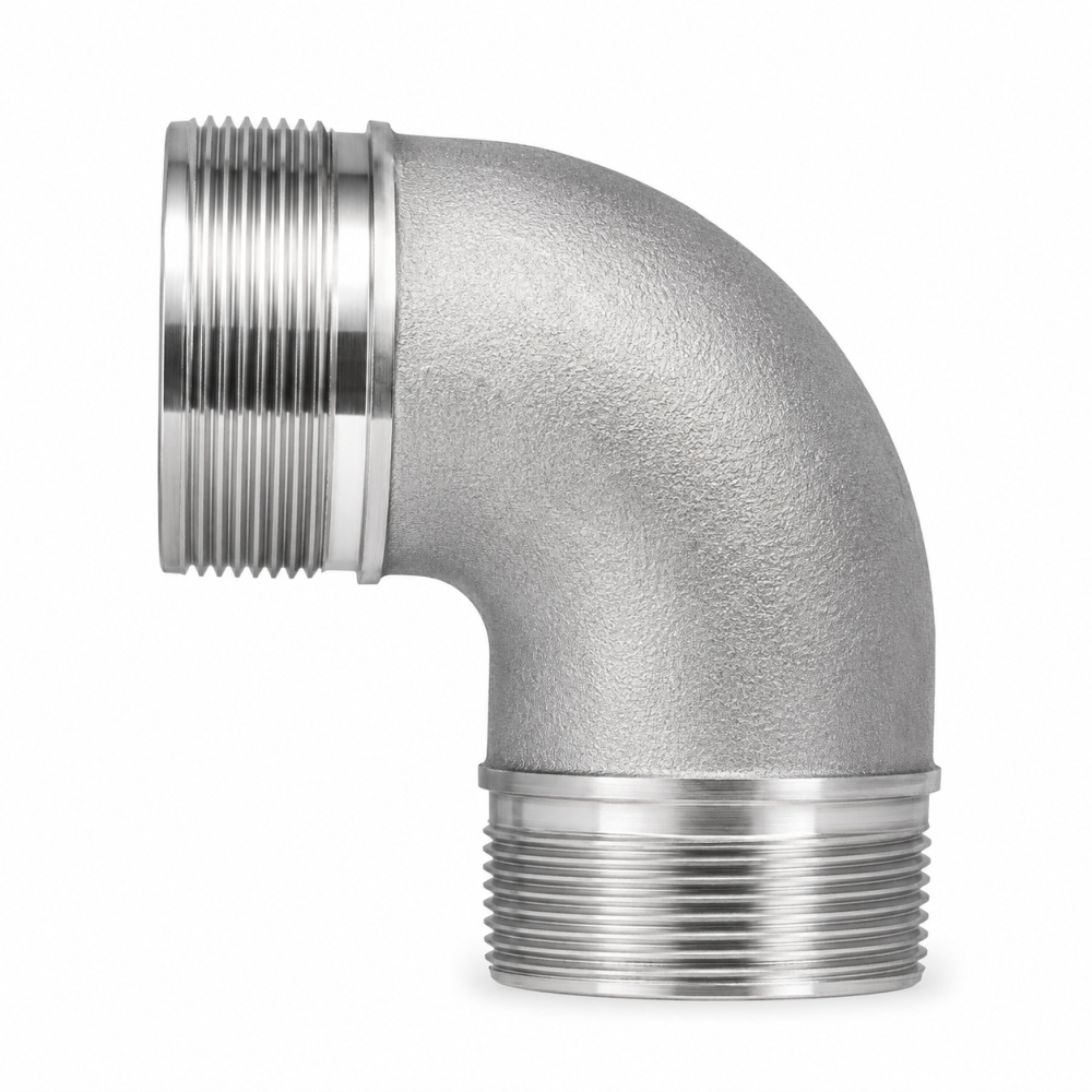 Bild 1 von 90° Aluminium-Bogen AG/AG BSPP flachdichtend – 2", 3", 4"  / (Größe) 2