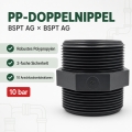 Bild 2 von PP-Doppelnippel BSPT AG x AG – 10 bar