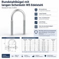 Bild 2 von Rundstahlbügel mit langen Schenkeln W5 Edelstahl  / (Lichteweite) 228 mm