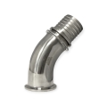 Clamp-Kupplung DIN 32676 – 45° Rillenstutzen mit Sicherungsbund – Edelstahl 1.4404 (1 Stück)