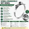 Bild 2 von Schnell-Spannschelle Edelstahl mit Hebel 15mm breit  / (Durchmesser (innen)) 85 mm